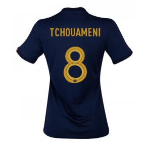 Frankrig Aurelien Tchouameni #8 Replika Hjemmebanetrøje Dame VM 2022 Kortærmet
